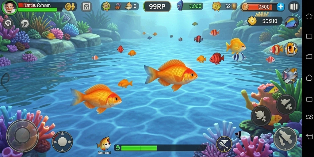 Screenshot gameplay Tembak Ikan di 99RP yang menampilkan aksi menembak ikan.