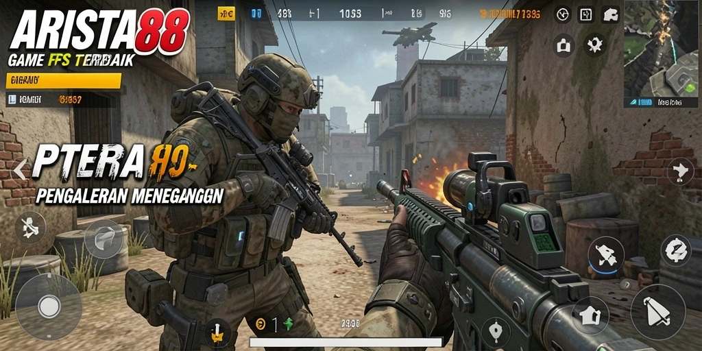 Tampilan gameplay menarik dari ARISTA88 dengan aksi tembak-menembak.