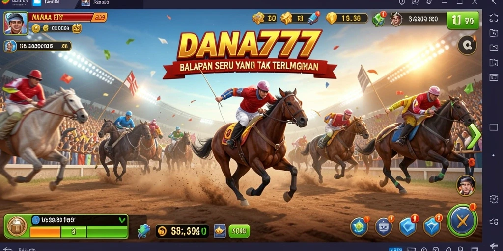 Screenshot DANA777 menampilkan aksi balapan yang mendebarkan.