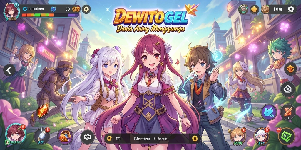 Gameplay DEWITOGEL yang menampilkan karakter anime ikonik.