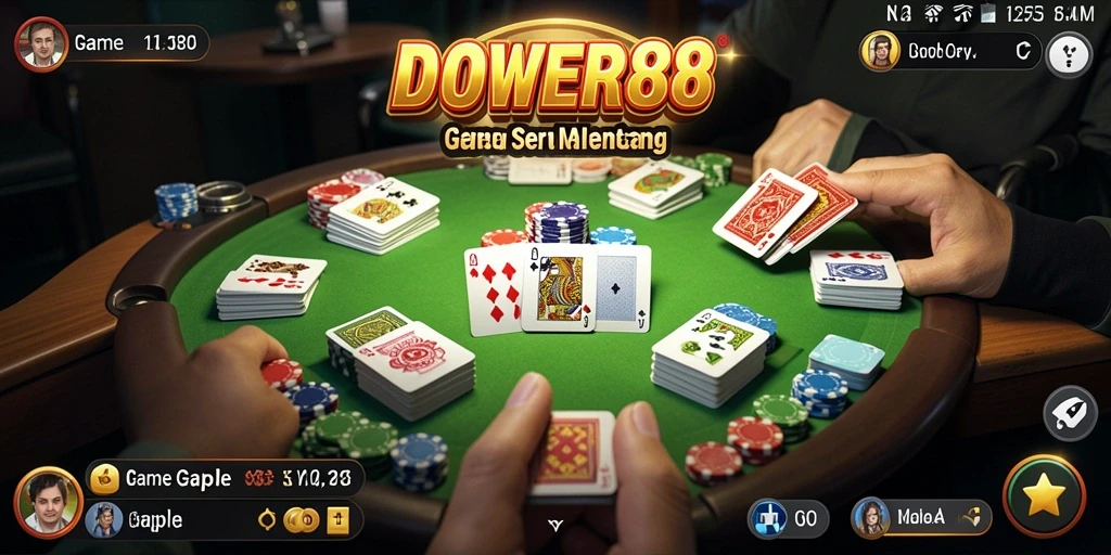 Screenshot gameplay Gaple DOWER88 menampilkan keseruan bermain.