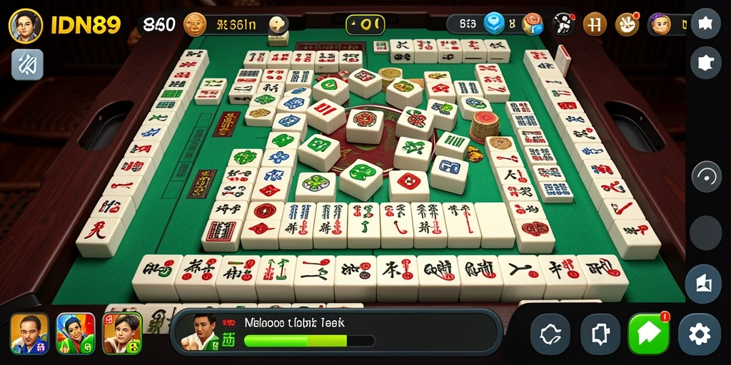 Screenshot gameplay IDN89 memperlihatkan keseruan bermain Mahjong.