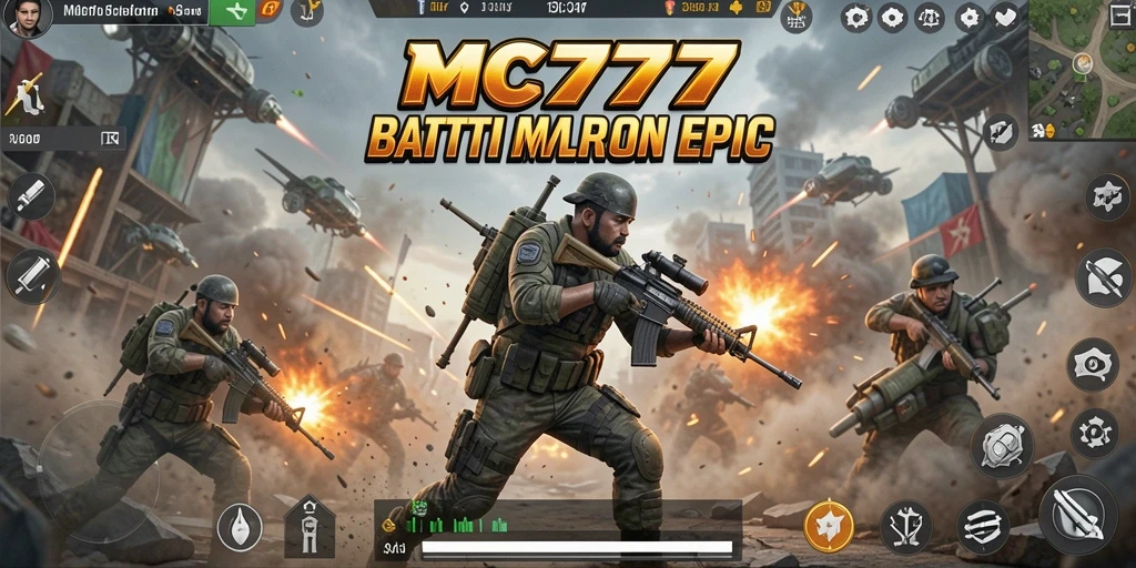 Tangkapan layar gameplay MC777 yang menampilkan pertempuran mendebarkan.
